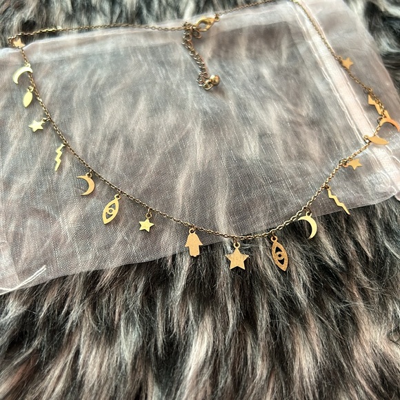 Gold Hamsa Necklace - Picture 2 of 3